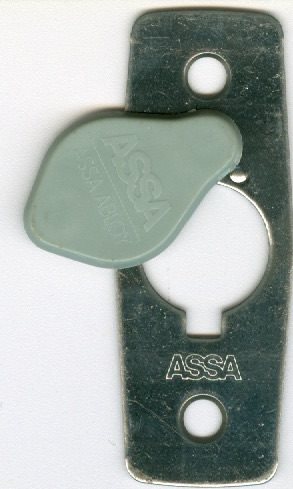 Nyckelskylt för smalprofilslås med kläpp Storlek 60x24 mm Rostfri