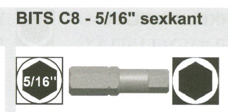 Bits Insex 5/16 fäste C8 längd  30 mm