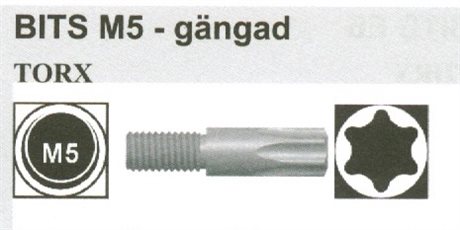 Bits  Torx M5 gänga längd  45 mm