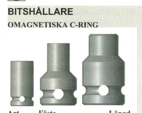 Bitshållare omagnetiska c-ring