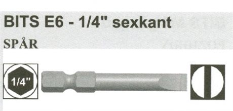 Bits Spår 1/4 fäste E6 längd 90 mm